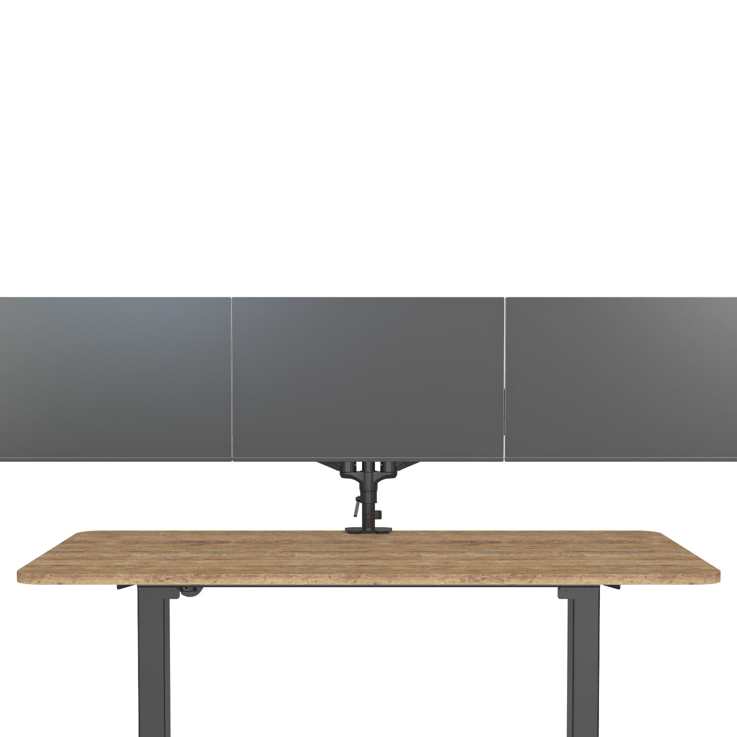 15～27インチ画面用トリプルモニタースタンド、アジャスタブルデスク